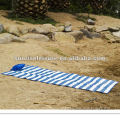 pp woven stripe beach mat with pillow